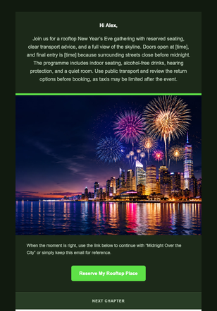 Midnight Over the City email design preview