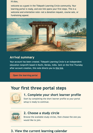 Your Learning Circle Is Ready email design preview