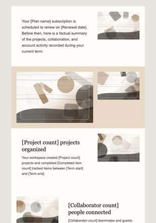 Annual Renewal with Account Success Summary email design preview