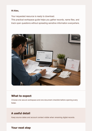 Set Up Your Tax Preparation Desk email design preview