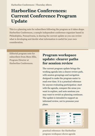 Program Journal Update email design preview