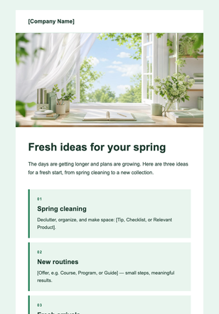 Spring Fresh Start email design preview