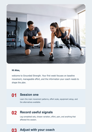 Strength Program Welcome email design preview