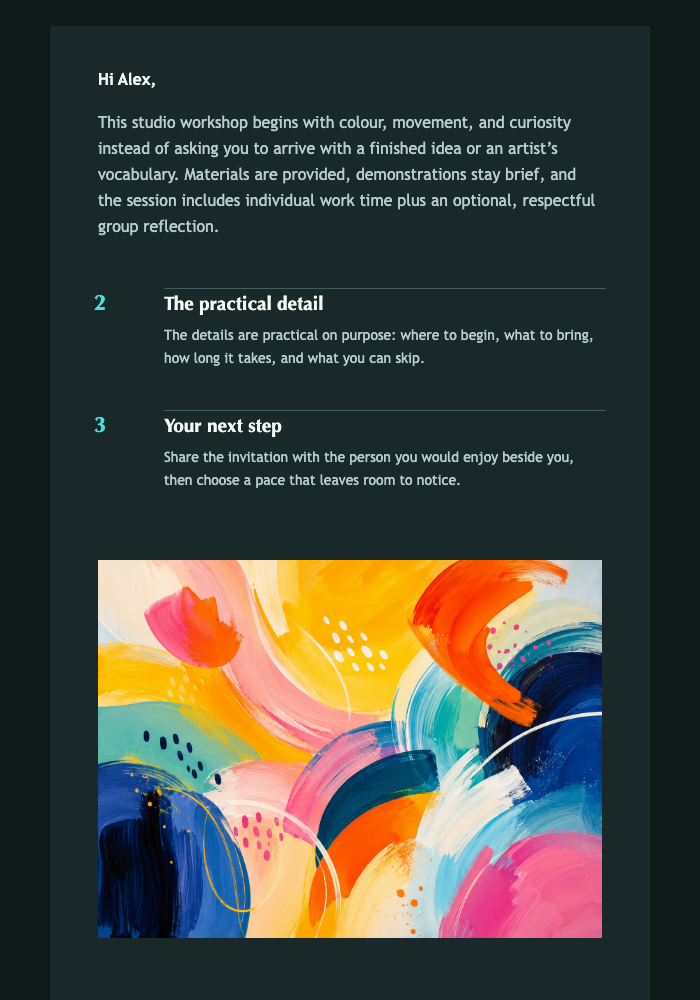 Make Something Before You Name It email design preview
