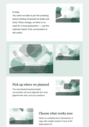Missed Meeting Reschedule email design preview