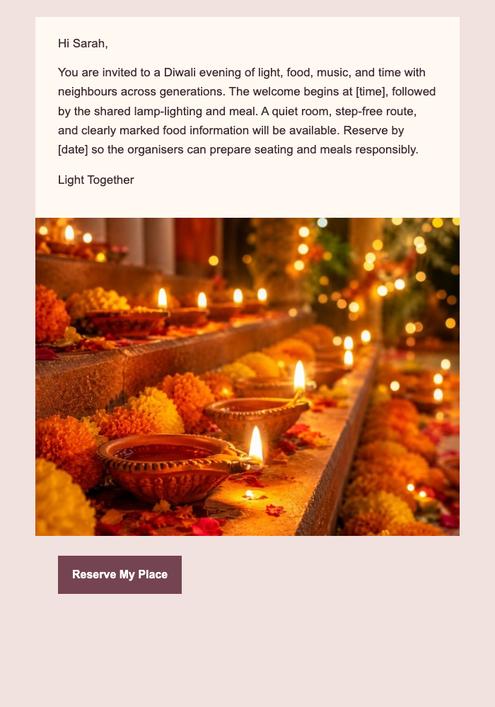 Light the Courtyard With Us email design preview