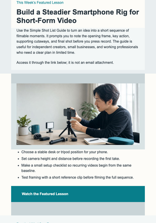 Sunday Video Learning Digest email design preview