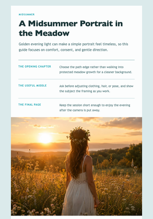 A Midsummer Portrait in the Meadow email design preview