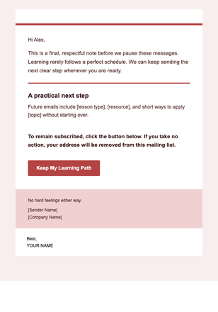 Learning Path — Final Note email design preview