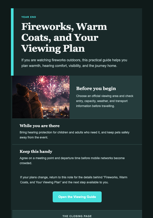 Fireworks, Warm Coats, and Your Viewing Plan email design preview