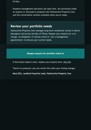 Reopen Your Management Enquiry email design preview
