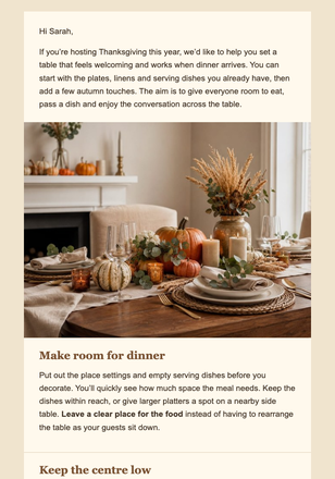 Set a Thanksgiving Table You Can Use email design preview