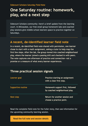 Saturday Learning Field Note email design preview