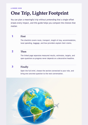 One Trip, Lighter Footprint email design preview