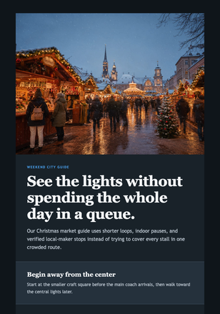 Your Christmas Market Weekend email design preview