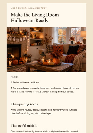 Make the Living Room Halloween-Ready email design preview