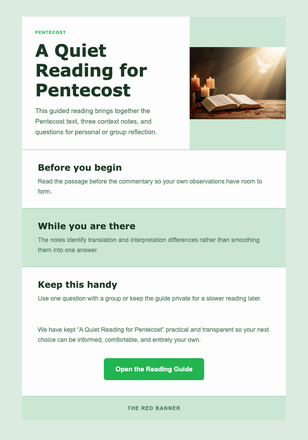 A Quiet Reading for Pentecost email design preview