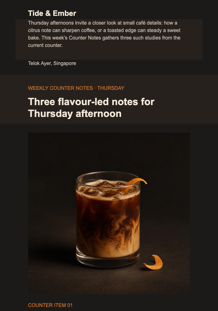 Thursday Counter Notes email design preview