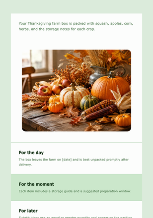 Your Autumn Farm Box email design preview