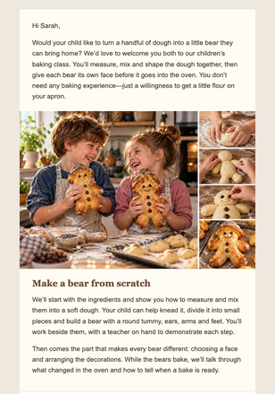 A little flour, a lot of fun email design preview