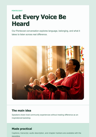 Let Every Voice Be Heard email design preview