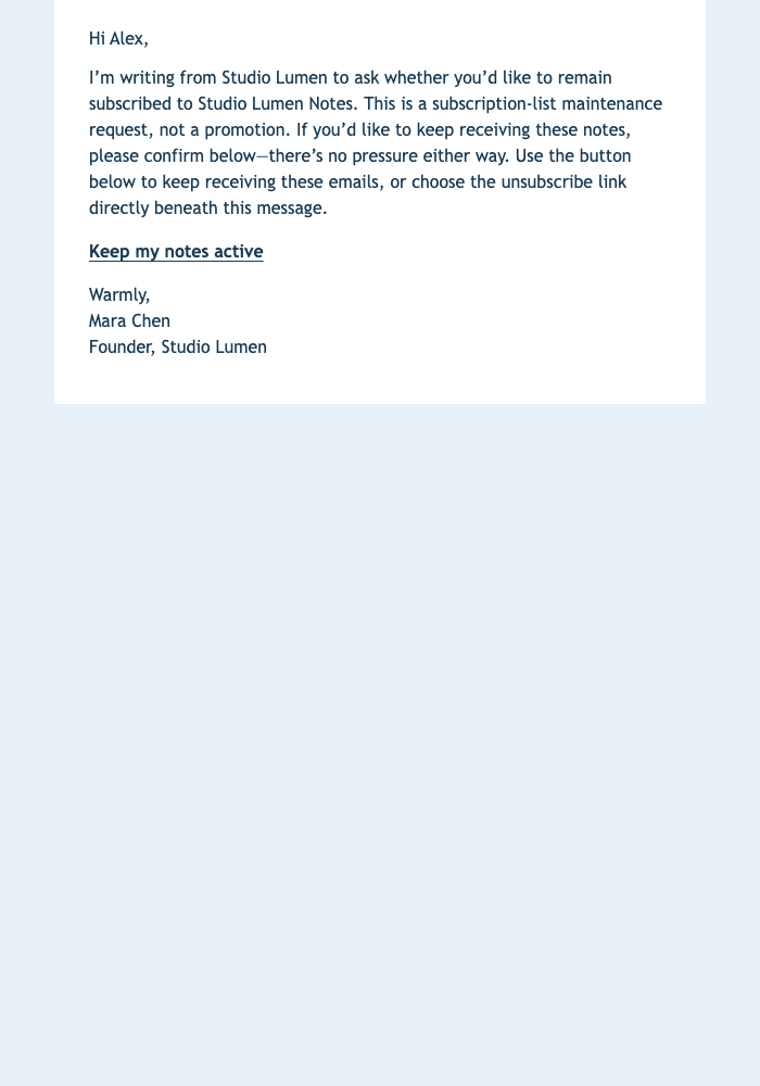 Keep Your Notes Active email design preview