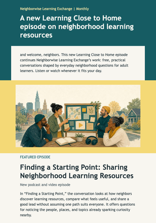 Community Episode Bulletin email design preview