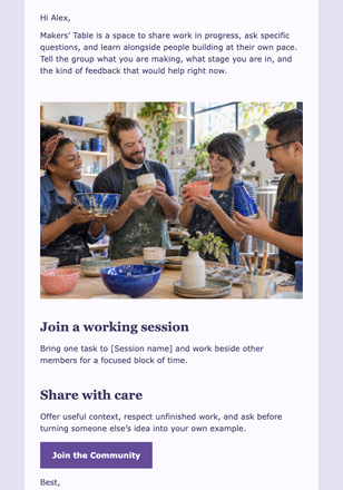 Community Invitation email design preview