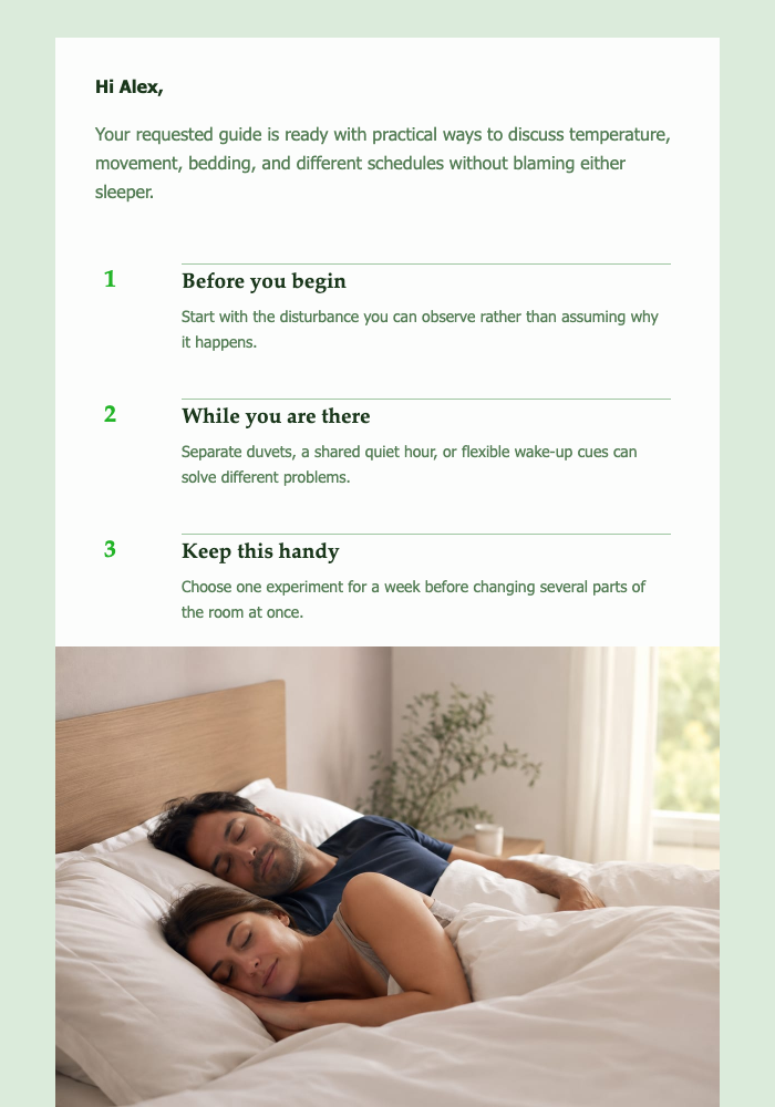 Your Two-Sleeper Setup Guide email design preview