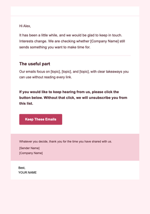Content Fit Review — Warm email design preview