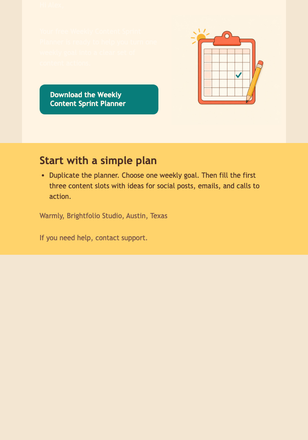 Weekly Planner Download email design preview