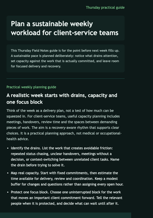 Thursday Workload Rhythm Guide email design preview