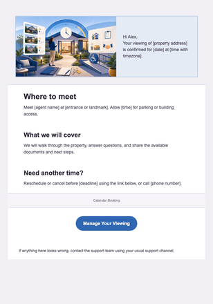 Your Property Viewing Is Confirmed — Real Estate Agents email design preview