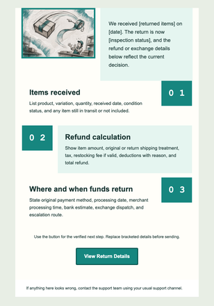 The Parcel Came Back Like a Boomerang email design preview
