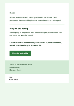 Transparent List Cleanup — Clear email design preview