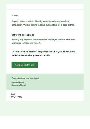 Transparent List Cleanup — Clear email design preview