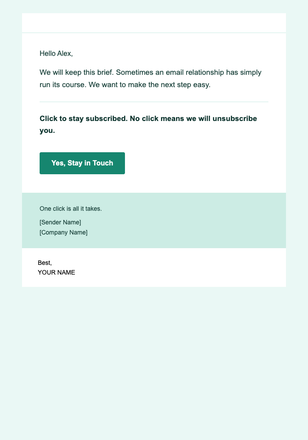 Respectful Goodbye — Minimal email design preview