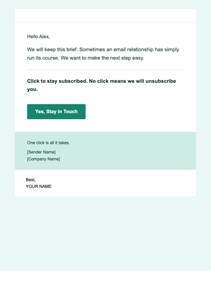 Respectful Goodbye — Minimal email design preview