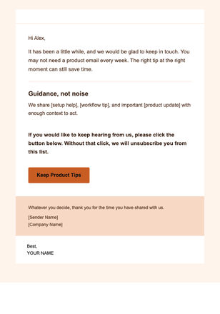 Product Guidance — Warm email design preview