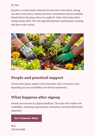 Nonprofit Volunteer Call email design preview