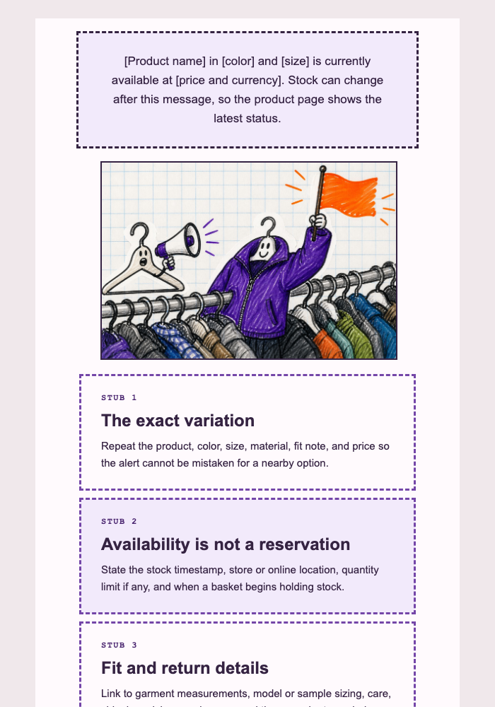 The Jacket in Your Size Raised a Flag email design preview