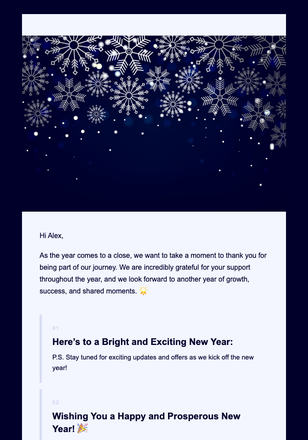 Happy New Year email design preview