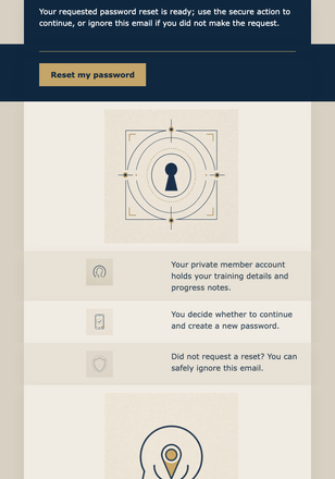 Member Password Reset Pass email design preview