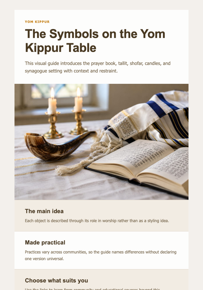 The Symbols on the Yom Kippur Table email design preview