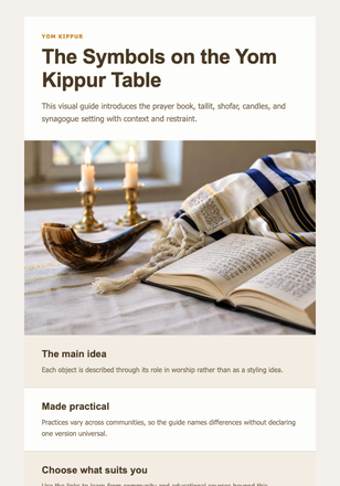 The Symbols on the Yom Kippur Table email design preview