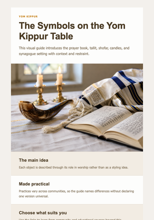 The Symbols on the Yom Kippur Table email design preview