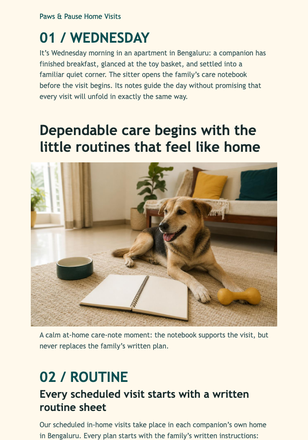 Pet Care Notes Case Study email design preview