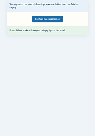 Learning Newsletter Confirmation email design preview