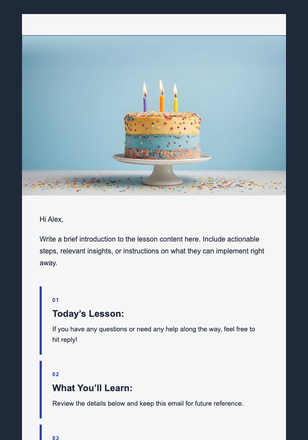 Your Email Course email design preview