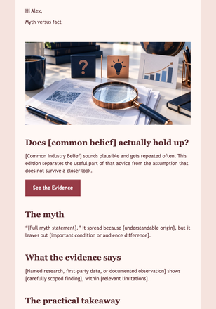 Industry Myth Versus Fact email design preview